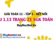 Bài 1.13 SGK Toán 11 tập 1 Kết nối tri thức